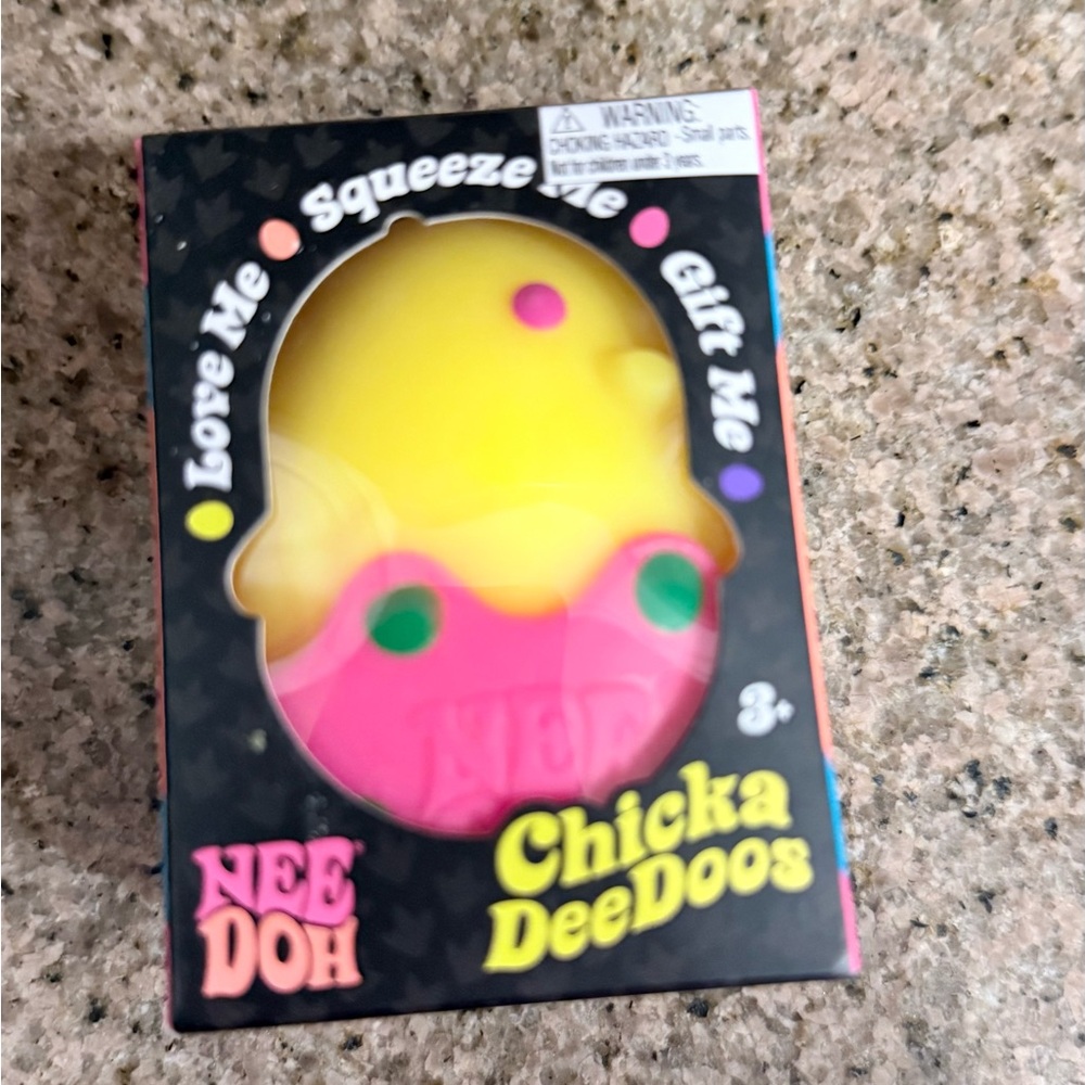 Nee Doh Chicka DeeDoos Yellow & Pink Squeeze Toy